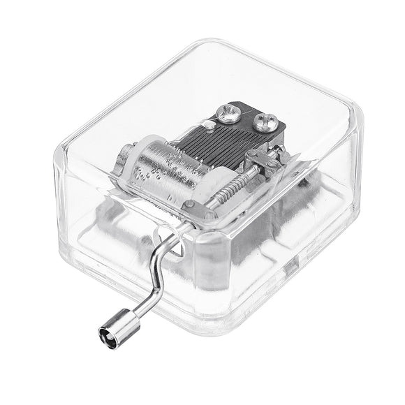 5pcs DIY 18 Tone Crystal Mini Hand Music Box With Case