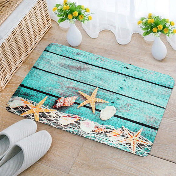 40x60cm Kitchen Bedroom Bathroom Non-Slip Carpet Wood Starfish Pedestal Rug Floor Mat