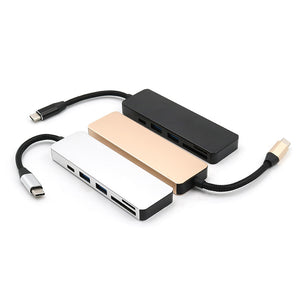 Bakeey 5 in 1 USB Hub Type-C to 4 Port USB3.0+USB2.0+TF/Micro SD+SD Type C PD Adapter Hub