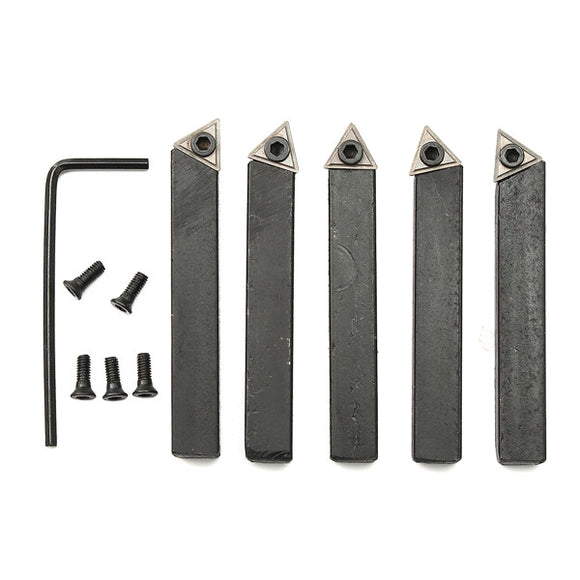 5pcs 8mm Indexable Carbide Tipped Lathe Turning Tool Set Cutting Tool For CNC Machine