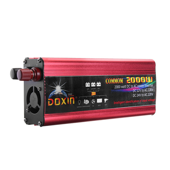 DOXIN Power Inverter 4000W Peak Modified Sine Wave Converter DC 12V/24V To AC 220V USB Plug Port