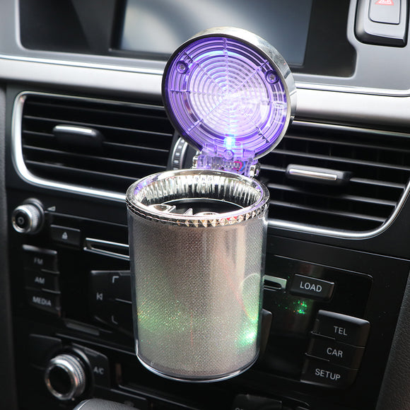 Movable Car Ashtray Travel Cup Cylinder Holder with LED Light