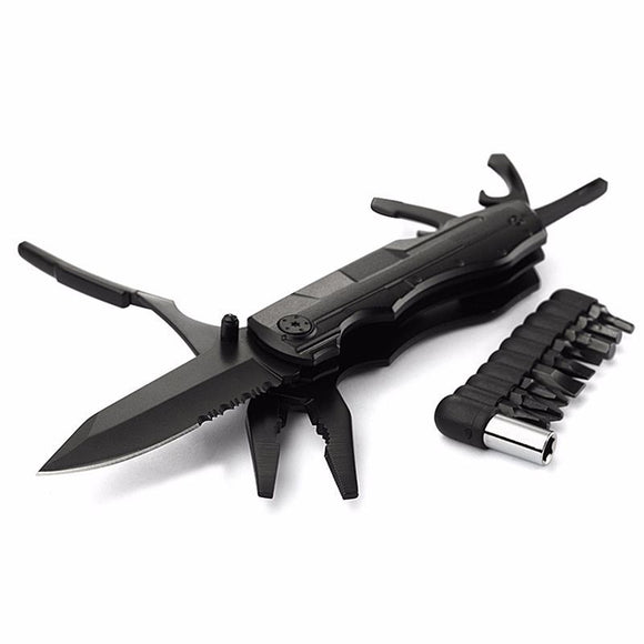 IPRee 192mm High-carbon Steel Multi-function Portable Folding Knife Pliers EDC Survival Tools Kit