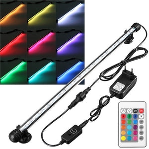 3.5W 50CM Submersible Remote Control/Button 24 LED RGB Night Lamp for Aquarium Fish Tank Pond