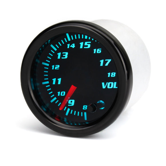 12V Universal 2 Inch 52mm Auto Voltmeter 7 Color LED Display Tinted Face
