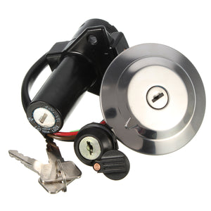 Fuel Gas Cap Ignition Switch Seat Lock w/ Keys Kit For Yamaha YBR 125 2002-2013