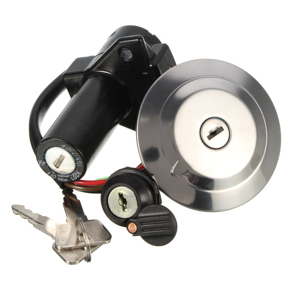 Fuel Gas Cap Ignition Switch Seat Lock w/ Keys Kit For Yamaha YBR 125 2002-2013