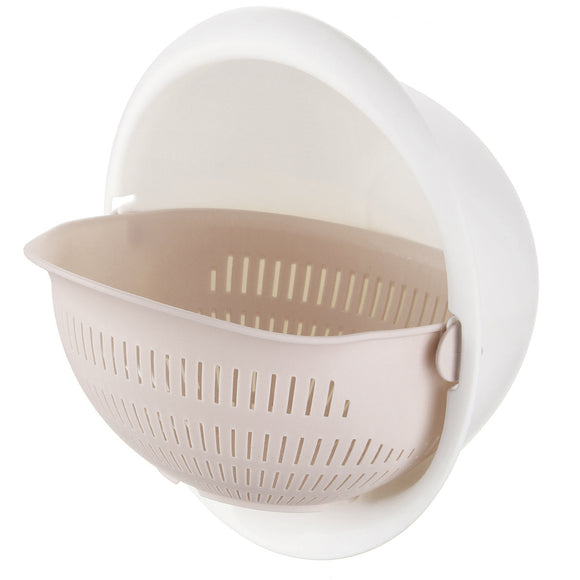 Double Layer Round Drain Basket Kitchen Bracket For Washing Fruit Vegetable