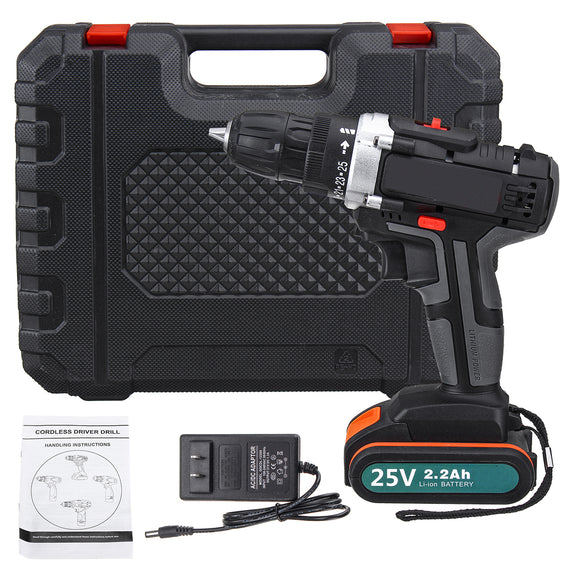 25V Multifunctional Electric Drill High-Power Household Electric Screwdriver 2.2Ah Lithium Battery Power Drills