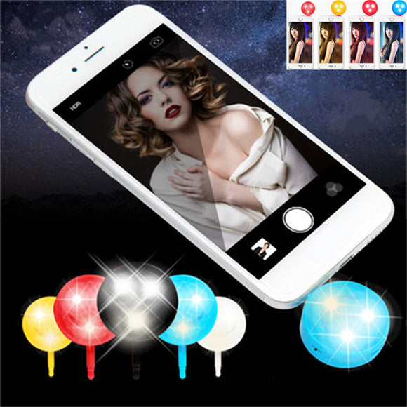 Mini Portable 3.5mm 4-in-1 Cold-Warm 3 LED Fill Light Lamp Smiling Face Flash For iPhone Samsung