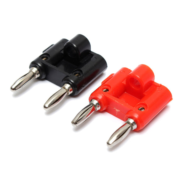 2PCS 4mm Double Speaker Banana Plug Connector Male Jack Audio Connector