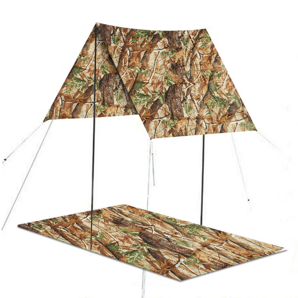3 in 1 Multifunctional Outdoor Poncho Raincoat Waterproof Picnic Mat Tent Sunshade Camping Hiking