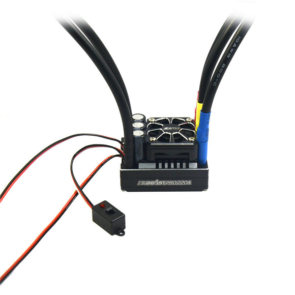 ZTW 1/8 Beast Pro 220A Brushless ESC Full Aluminum Case Waterproof w/ 6V/7.4V Adjustable 8A BEC