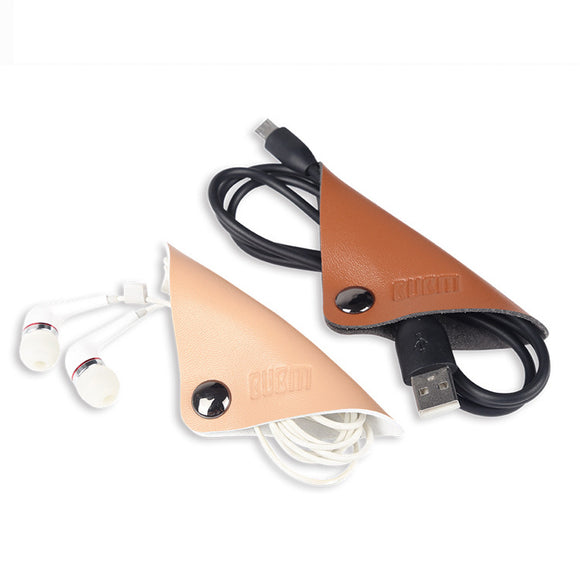 BUBM LXDC 2Pcs Magnetic Leather Cable Strap Cable Tie Wraps Cord Management Holder Keeper Cable Clip