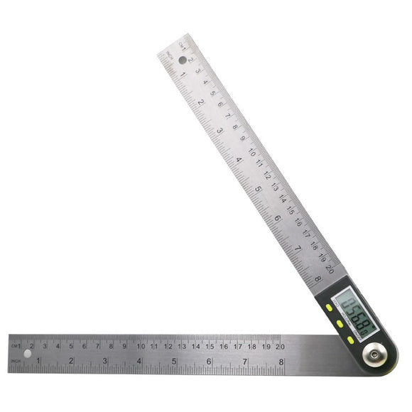 200mm 360 Digital Protractor Inclinometer Goniometer Level Measuring Tool Electronic Angle Gauge Stainless Steel Multifunction Angle Ruler