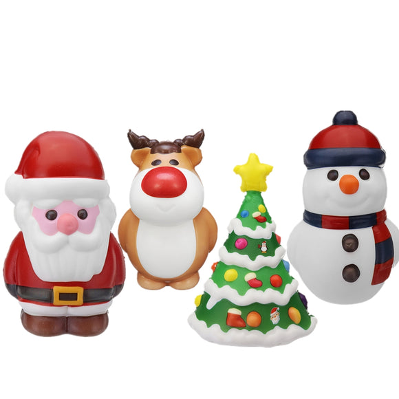 Cooland 4PCS Christmas Gift Squishy Reindeer 14CM Christmas Tree 14CM Snowman 14CM Santa Claus 14CM