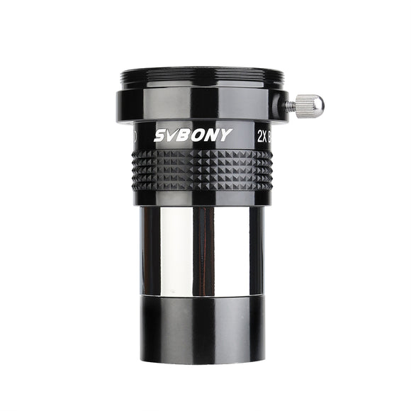 SVBONY W9106B SV137 1.25 2X Barlow Lens Metal Body Fully Multi-coated Internal Brass Ring w/ Male T-thread