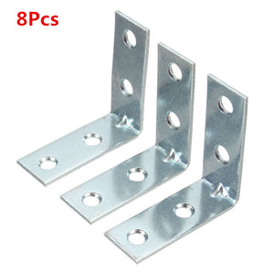 8pcs Steel Corner Brace Angle Bracket L Shape Wardrobe Fixing DIY Hardware