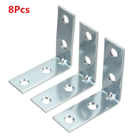 8pcs Steel Corner Brace Angle Bracket L Shape Wardrobe Fixing DIY Hardware
