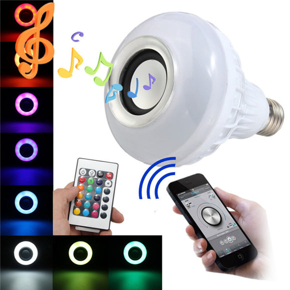E27 LED RGB bluetooth Speaker Bulb Wireless 12W Power Music Playing Light Lamp