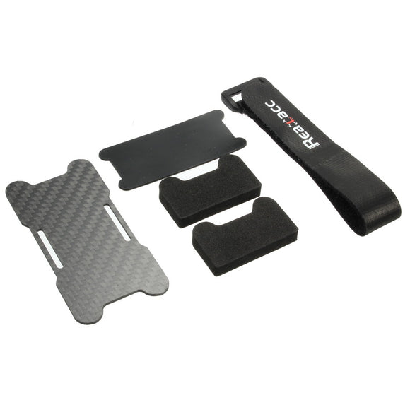 Realacc Carbon Fiber Battery Protection Board with Tie Down Strap for X Frame kit for RC Drone FPV Racing