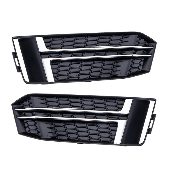 Front Bumper Fog Light Lamp Grille Grill 8W0807681F 8W0807682F For Audi A4 B9 S-LINE 2016-2018