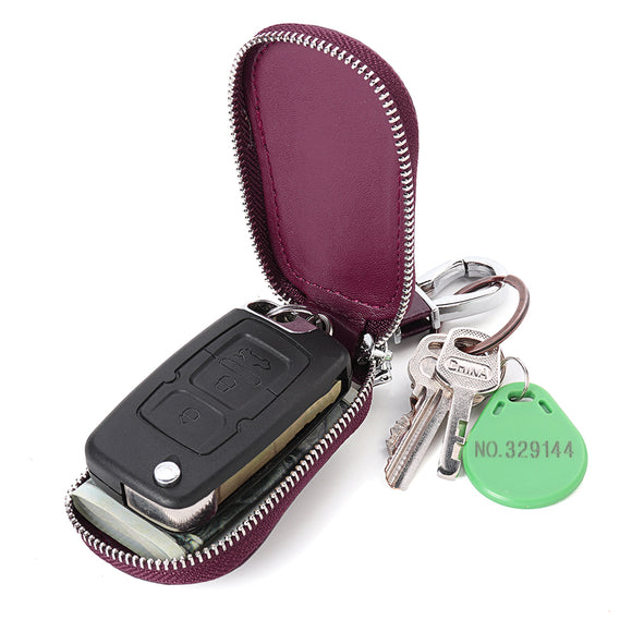 4*2*8CM Genuine Leather Car Key Case Bag Keychain Remote Protector Cover Universal