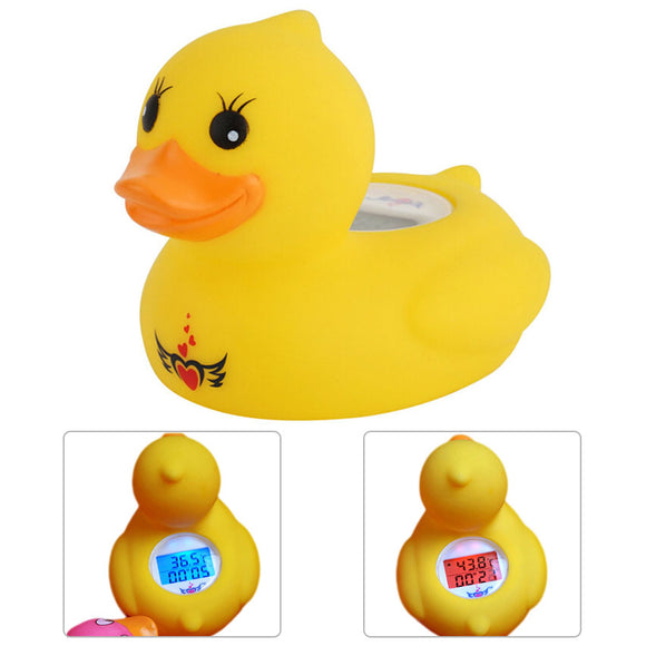 LED Digital Infant Pet Baby Bath Thermometer Timer Water Sensor Safety Duck Floating Toy / Alarm