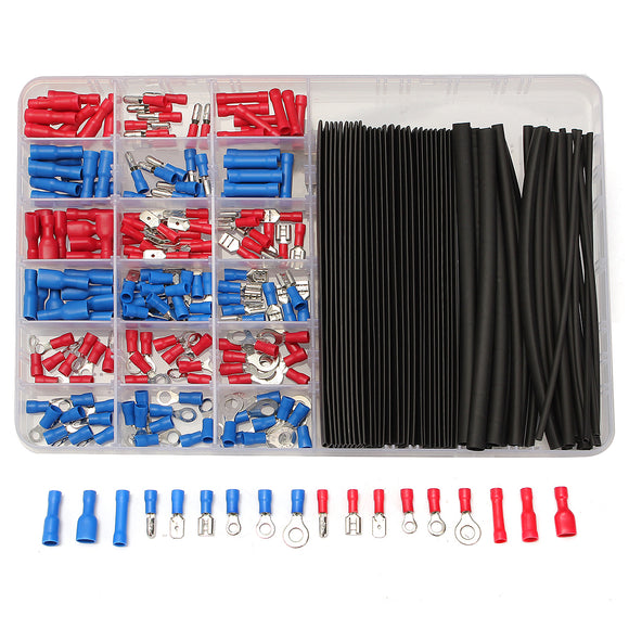 Excellway 260Pcs Terminals Heat Shrink Tube Assorted Connectors Set