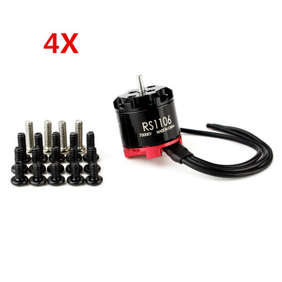 4X EMAX RS1106 6000KV Micro Brushless Motor CW Thread for RC FPV Racing Drone