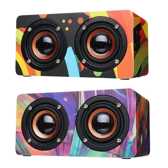 D50 Wooden Colorful Digital Amplifier bluetooth Wireless Speaker Ultra Bass Subwoofer Sound Headset