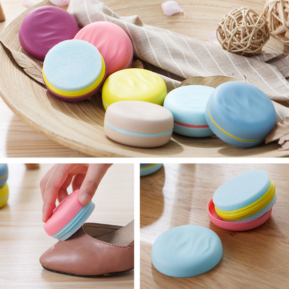 Creative Portable Macaron Hit Color Double-sided Sponge Shoes Brushes Mini Travel Cleaning Brushes
