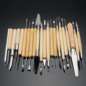 22pcs Silicone Rubber Shaper Pottery Clay Sculpture Carving Modeling Tool Set