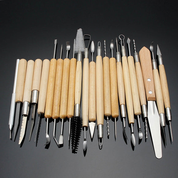 22pcs Silicone Rubber Shaper Pottery Clay Sculpture Carving Modeling Tool Set
