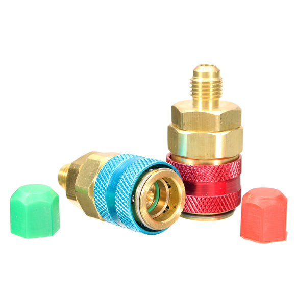 A/C R134A R12 Quick Connector Adapter Coupler Auto Manifold Gauge Low/High HVAC