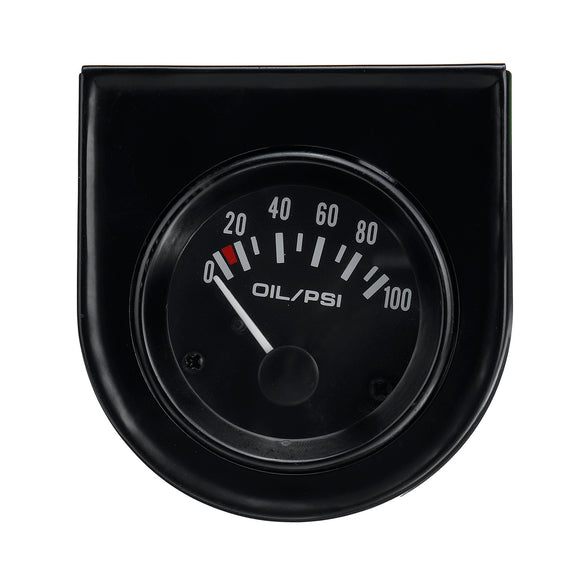 2'' 52mm Universal Car Black Pointer Oil Temperature Temp Meter Sensor Gauge LED