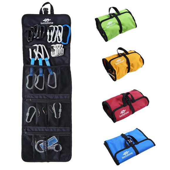 LUCKSTONE 420D Oxford Cloth Rock Climbing Safety Harness Hook Rope Hanging Storage Climbing Bags