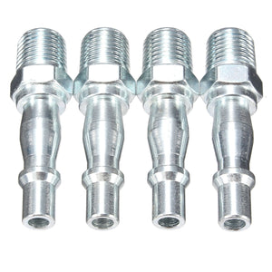 4pcs 1/4inch BSP Quick Release Air Line Hose Connector Fitting Male Thread 14mm Hex