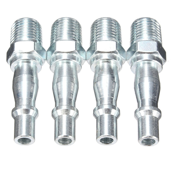 4pcs 1/4inch BSP Quick Release Air Line Hose Connector Fitting Male Thread 14mm Hex