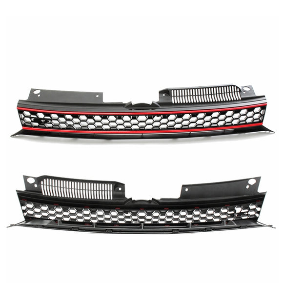 Front Bumper Main Center GTI Style Black Or Red Mesh Grille For VW Golf 6 MK6 10-14