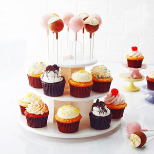 3 Tiers 42 Holes Plastic Cake Pop Lollipop Cupcake Display Revolving Cake Stand Tower Holder