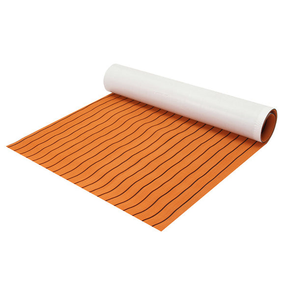 1200x2000x6mm EVA Foam Sheet Orange with Black Line Teak Synthetic Boat Decking Pad