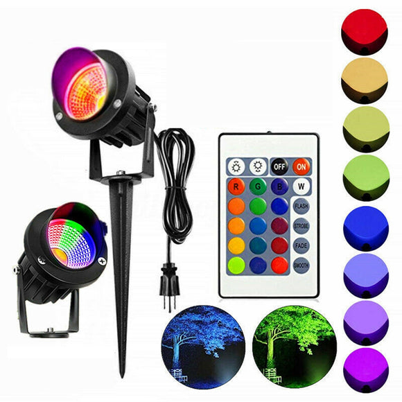 10W RGB LED Flood Spot Light Waterproof Outdoor Garden Landscape Path Lawn Lamp AC85-265V