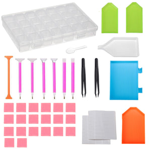 38Pcs 5D Diamond Paintings Tool DIY Embroidery Stitch Cross Pen Storage Box Kit
