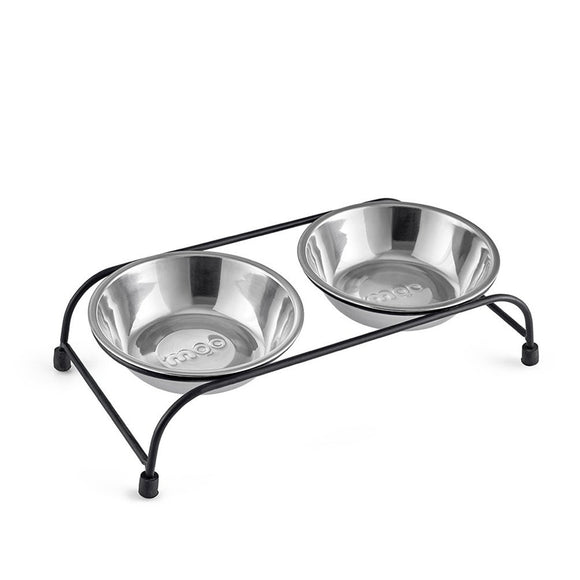 Stainless Steel Pet Bowl for Food and Water Bowls Pet Feeders Double Bowls SetAntique Metal Stand