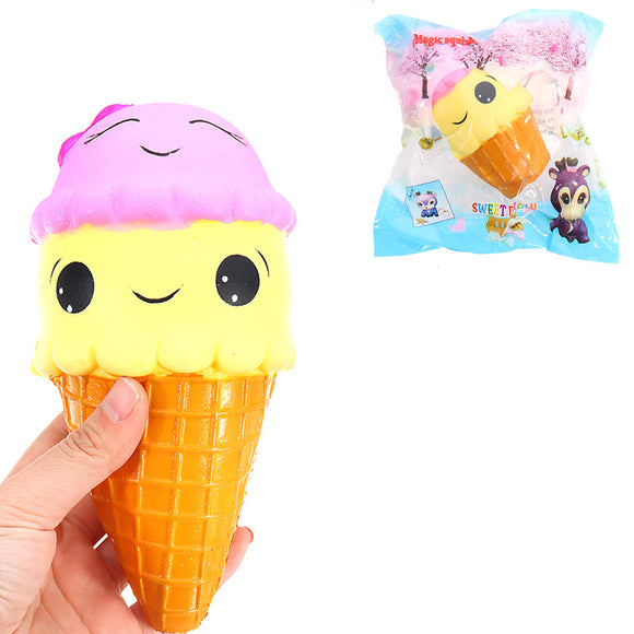 Smile Ice Cream Magic Squishy 18cm Slow Rising With Packaging Collection Gift Soft Toy