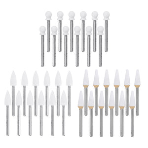 12pcs Dental Tools White Stone Porcelain Resin Handpiece Polishing Burs FG Cone / Flame / Round Shape
