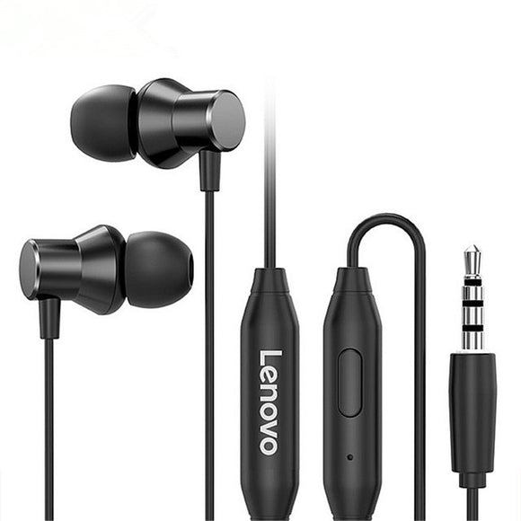 Lenovo HF130 Bass 3.5mm Wired In-ear Earphone Universal Headphones for Smartphone MP3