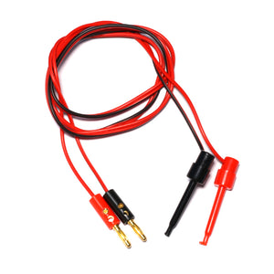 Lantianrc 4mm Banana Plug to Copper Dual Test Hook Clip Cable Lead Wire 100cm for RC Drone