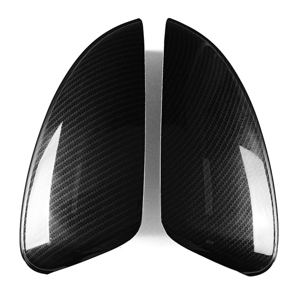 2 PCS Black ABS Carbon Fiber Extetior Side Car Door Back Mirror Covers For Mazda 6 Atenza 2014-2017